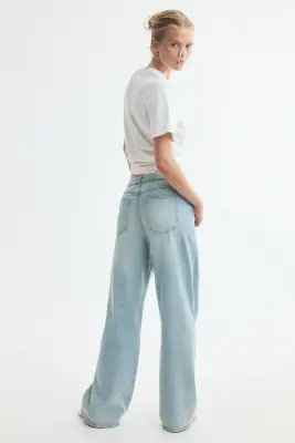 Baggy Regular Waist Jeans - Bleu denim clair — photo 4
