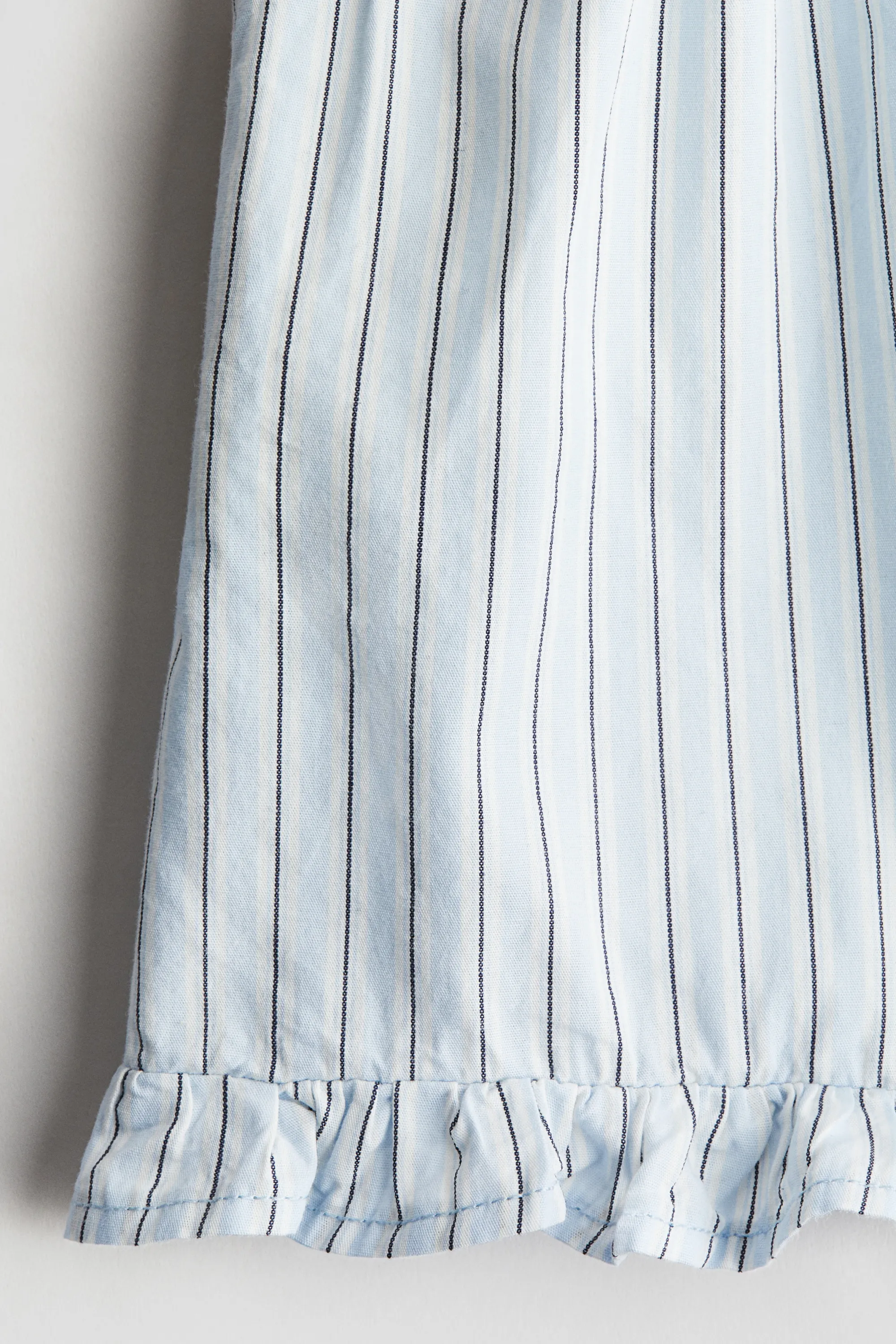 Short volanté en coton - Bleu clair/rayé