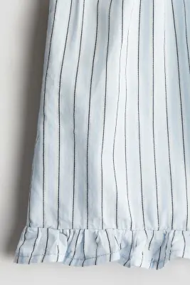 Short volanté en coton - Bleu clair/rayé — photo 1