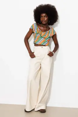 Crop top rayé Femme — photo 3