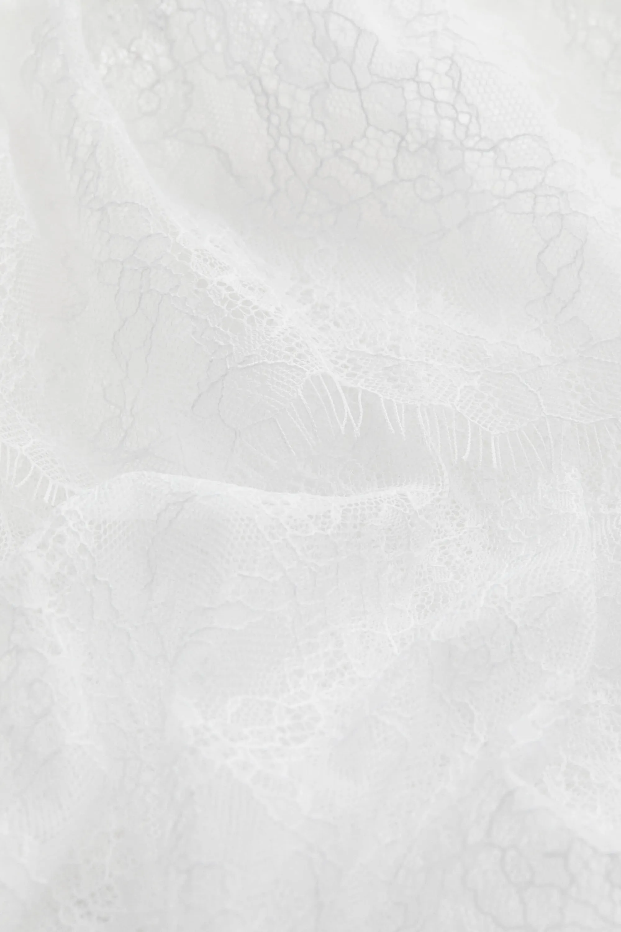 Top en dentelle avec bretelles fines - Blanc