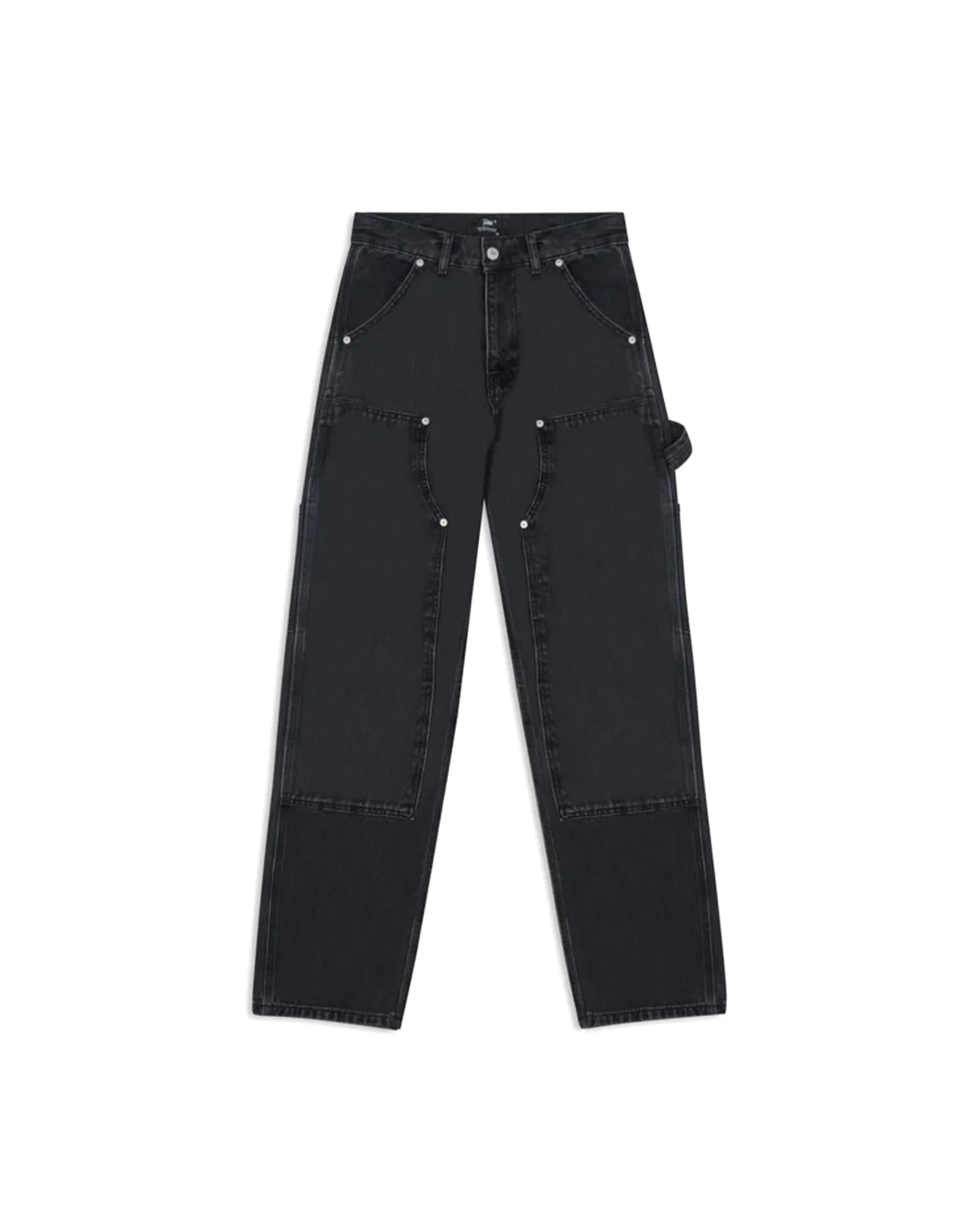 Double Knee Denim Pants Black