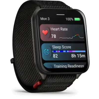 Garmin Venu X1 Noir fond titane Gray bracelet nylon ComfortFit noir 010-02980-02 — photo 2