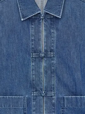 Chemise en sergé de denim - Bleu — photo 4