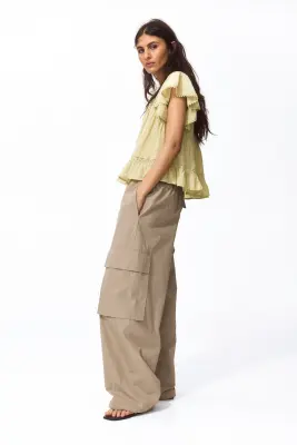Blouse avec dentelle - Jaune — photo 3