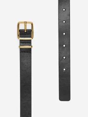 Ceinture en cuir - Noir — photo 3