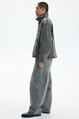 Veste en denim - Gris — photo 3