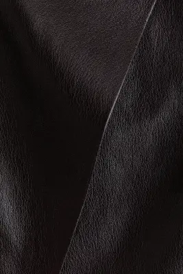 Jupe portefeuille en tissu enduit - Marron foncé — photo 3