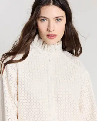 Robe Lioren guipure carreaux écru — photo 2