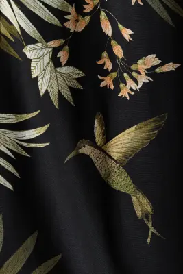 Robe dos nu avec jupe évasée - Noir/motif — photo 4