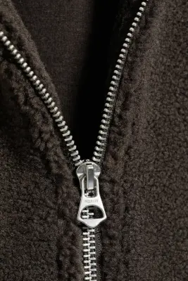 Sweat à capuche en polaire, zip à double sens - Marron foncé — photo 5