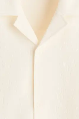 Chemise Relaxed Fit à col cubain - Crème — photo 3