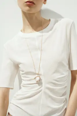 T-shirt à effet drapé - Blanc — photo 2