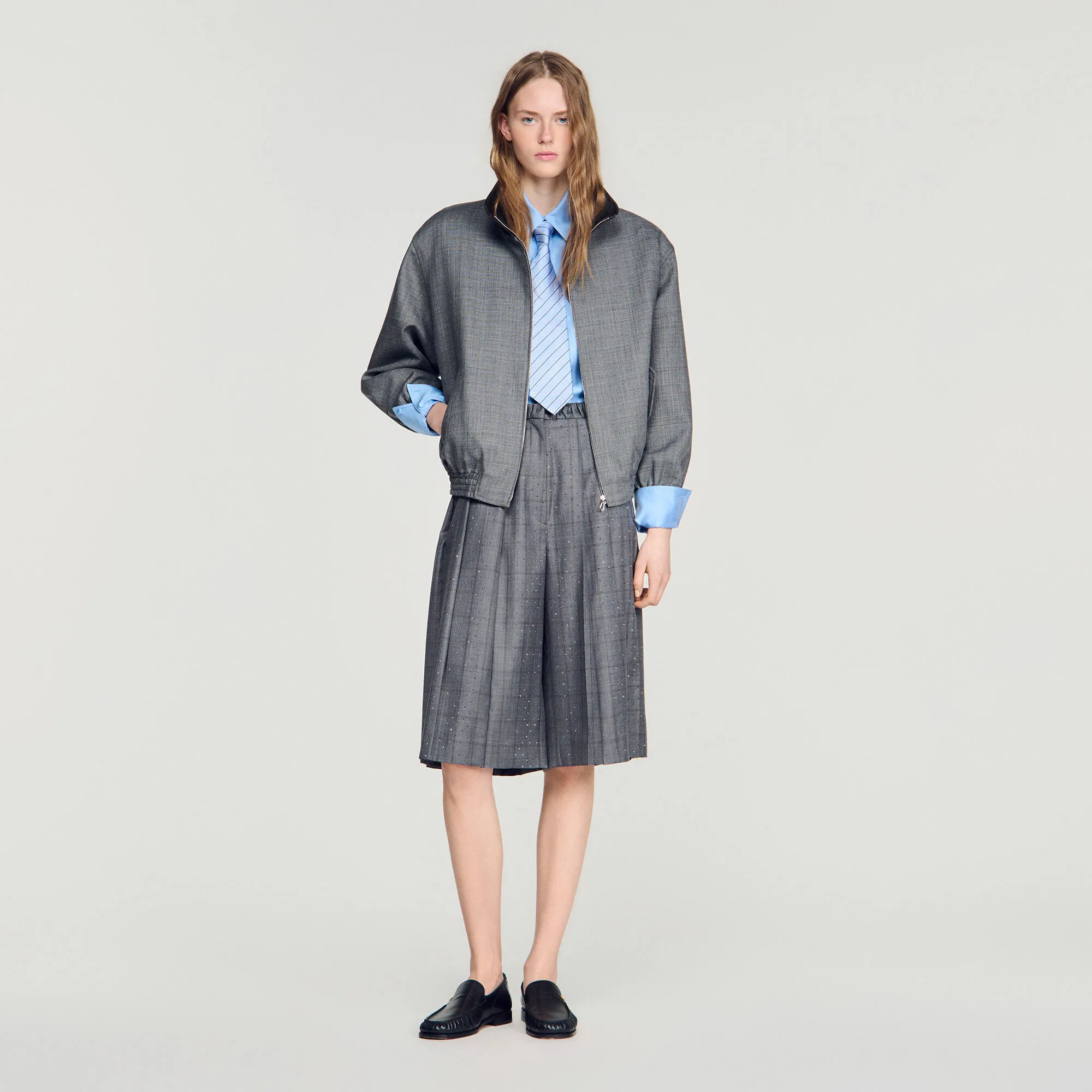 Short à carreaux en laine