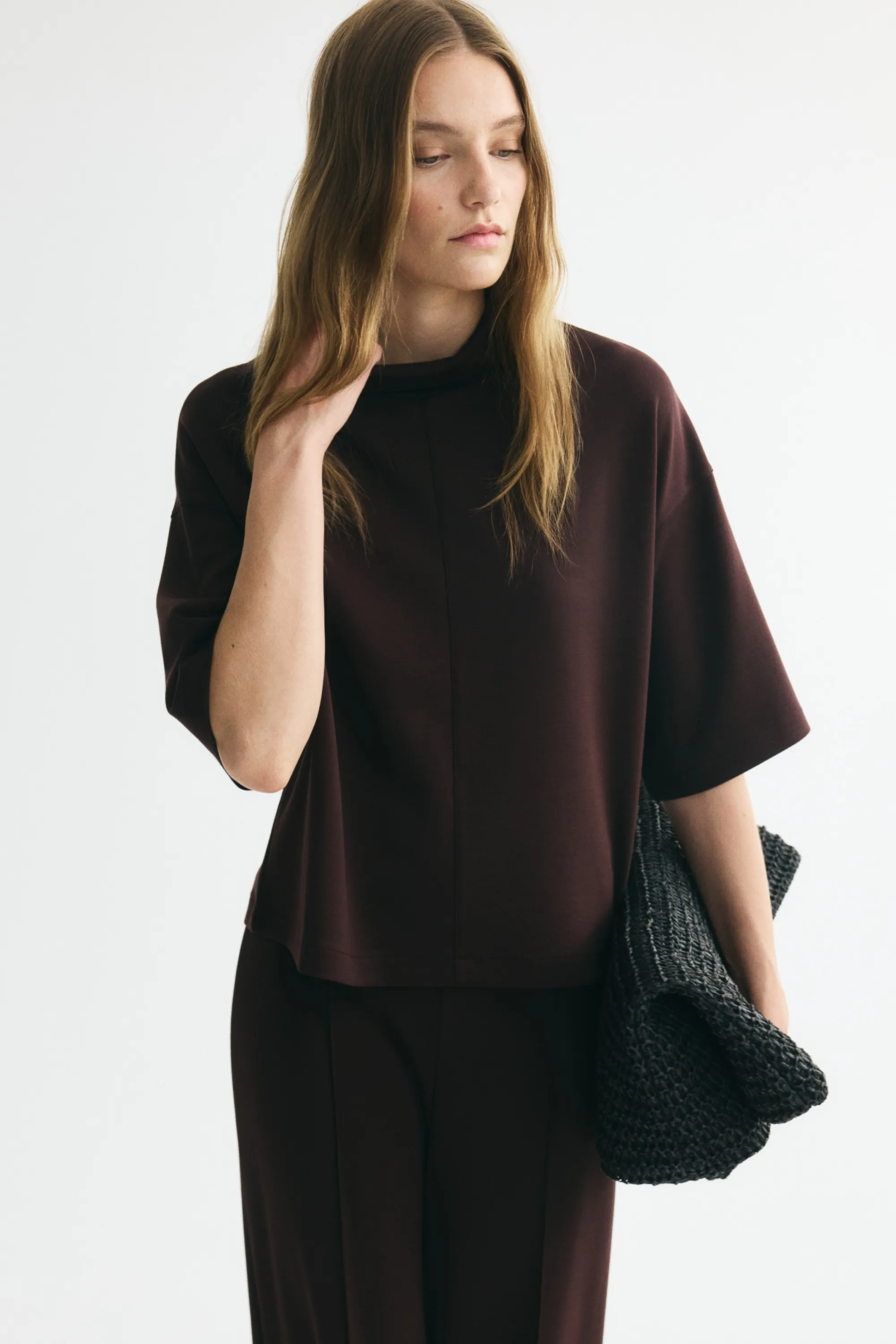 Ensemble 2 pièces en jersey - Marron foncé
