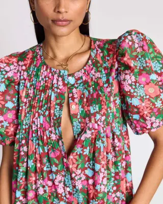Robe Lavanda imprimé Liberty rose et bordeaux — photo 2