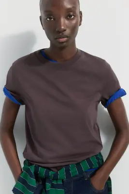T-shirt en coton - Taupe — photo 2