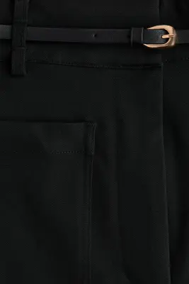 Pantalon évasé avec ceinture - Noir — photo 4