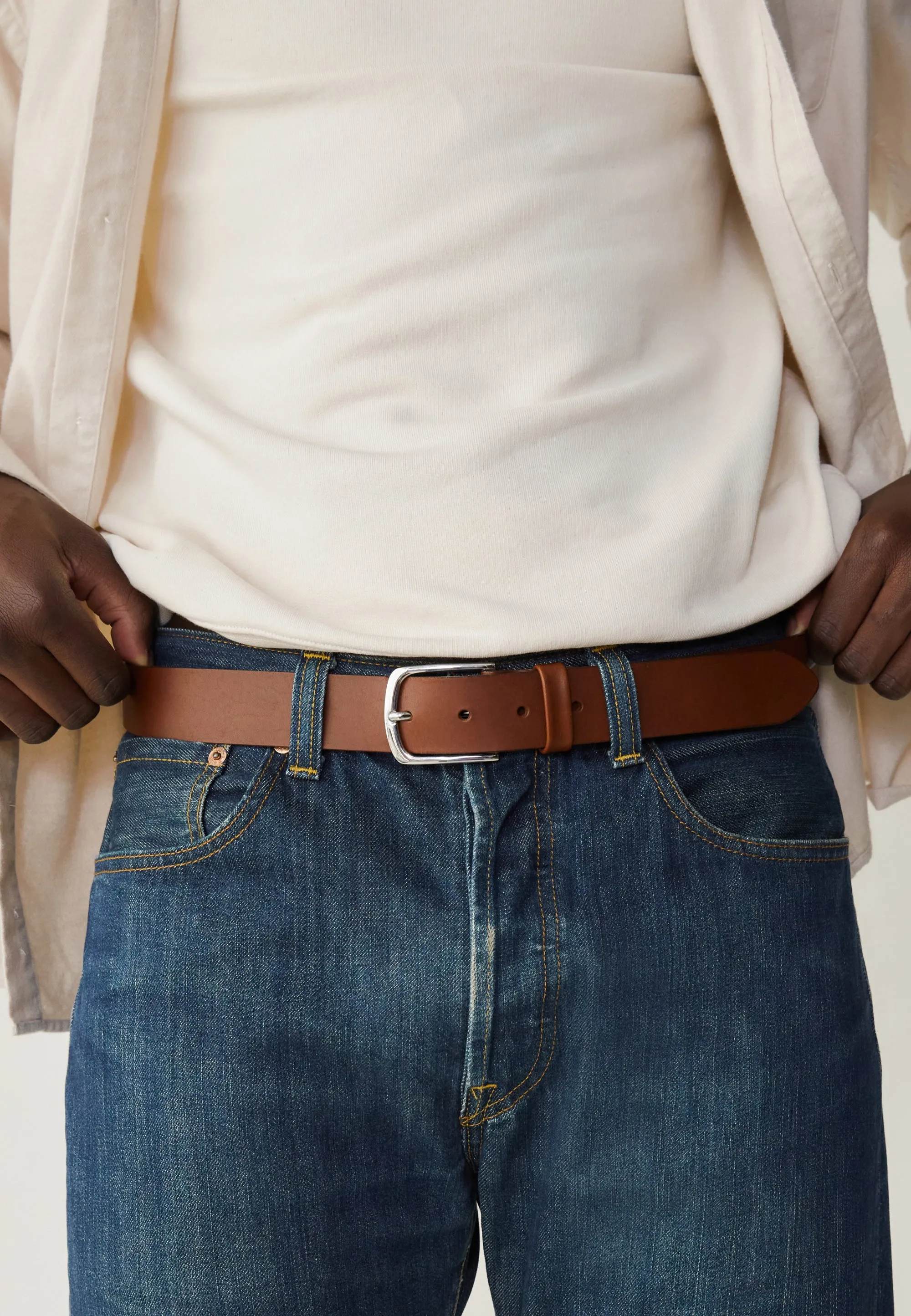 La ceinture casual - Cognac