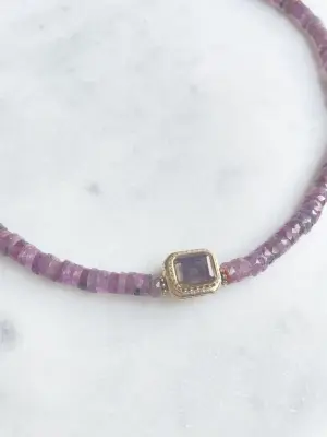 Nouveau ! ROOM SERVICE JEWELRY Collier Barocca Rubis Rose — photo 2