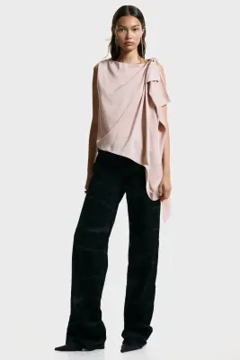 Top à effet drapé - Rose ancien — photo 2