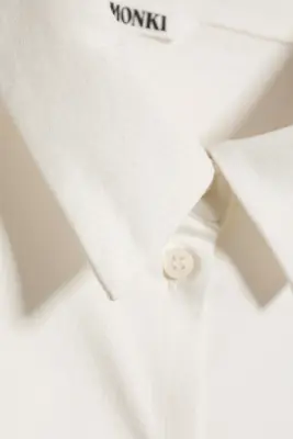 Chemise boutonnée ajustée - Blanc — photo 3