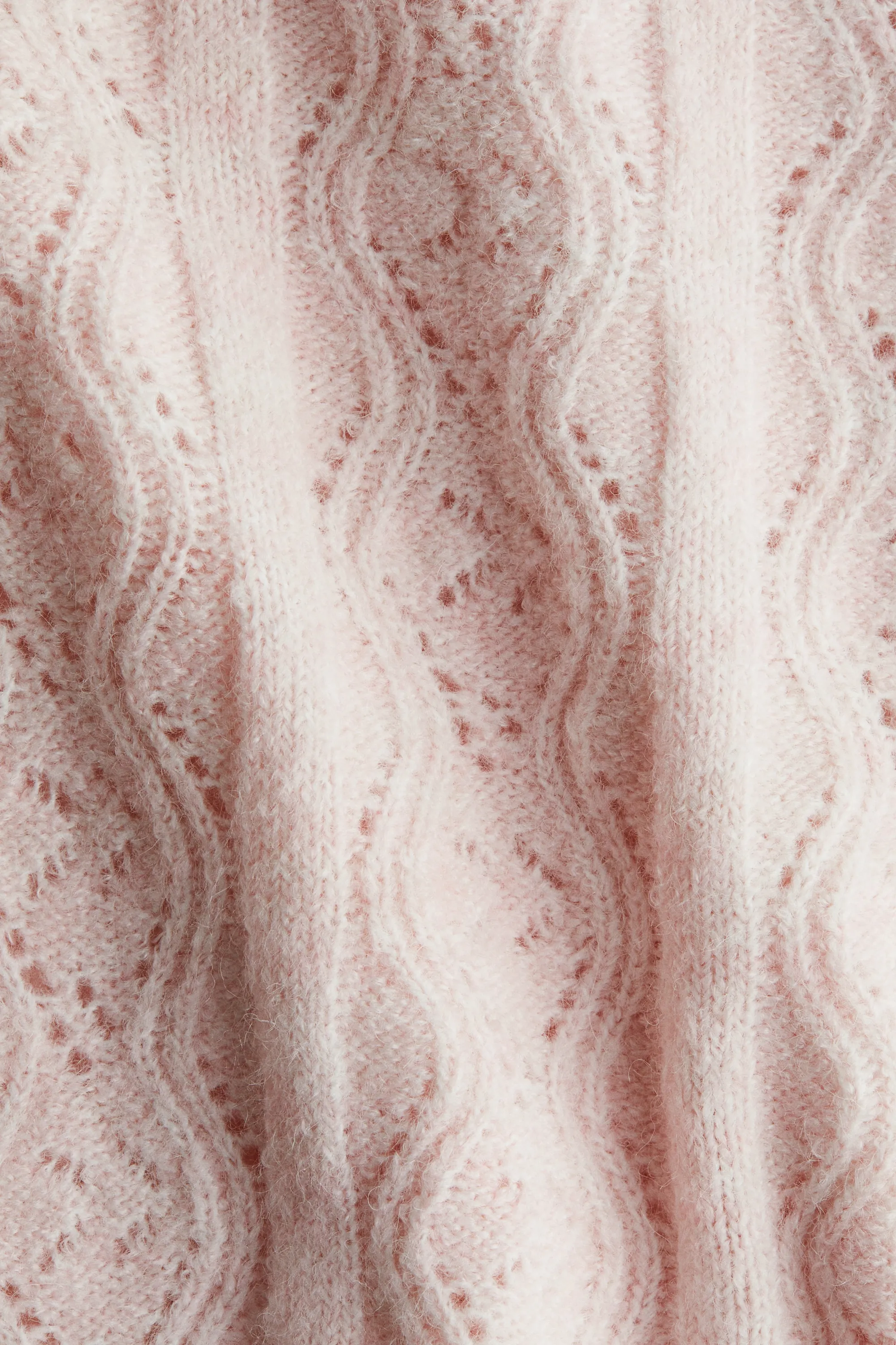 Pull façon polo en maille pointelle - Rose clair