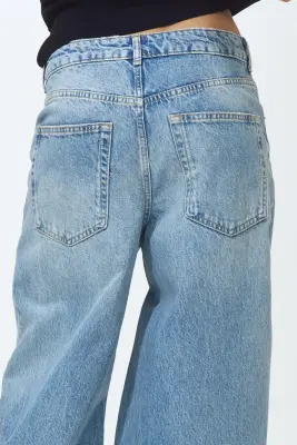 Barrel High Waist Ankle Jeans - Bleu denim clair — photo 3