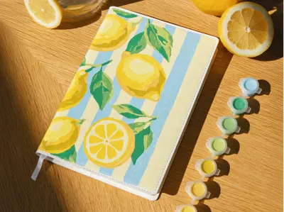 Carnet à peindre Citrons – peinture au numéro – La petite épicerie — photo 2