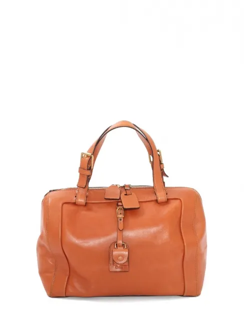 Sac à main DARLA bowling  en cuir camel fauve Prix boutique 1400€