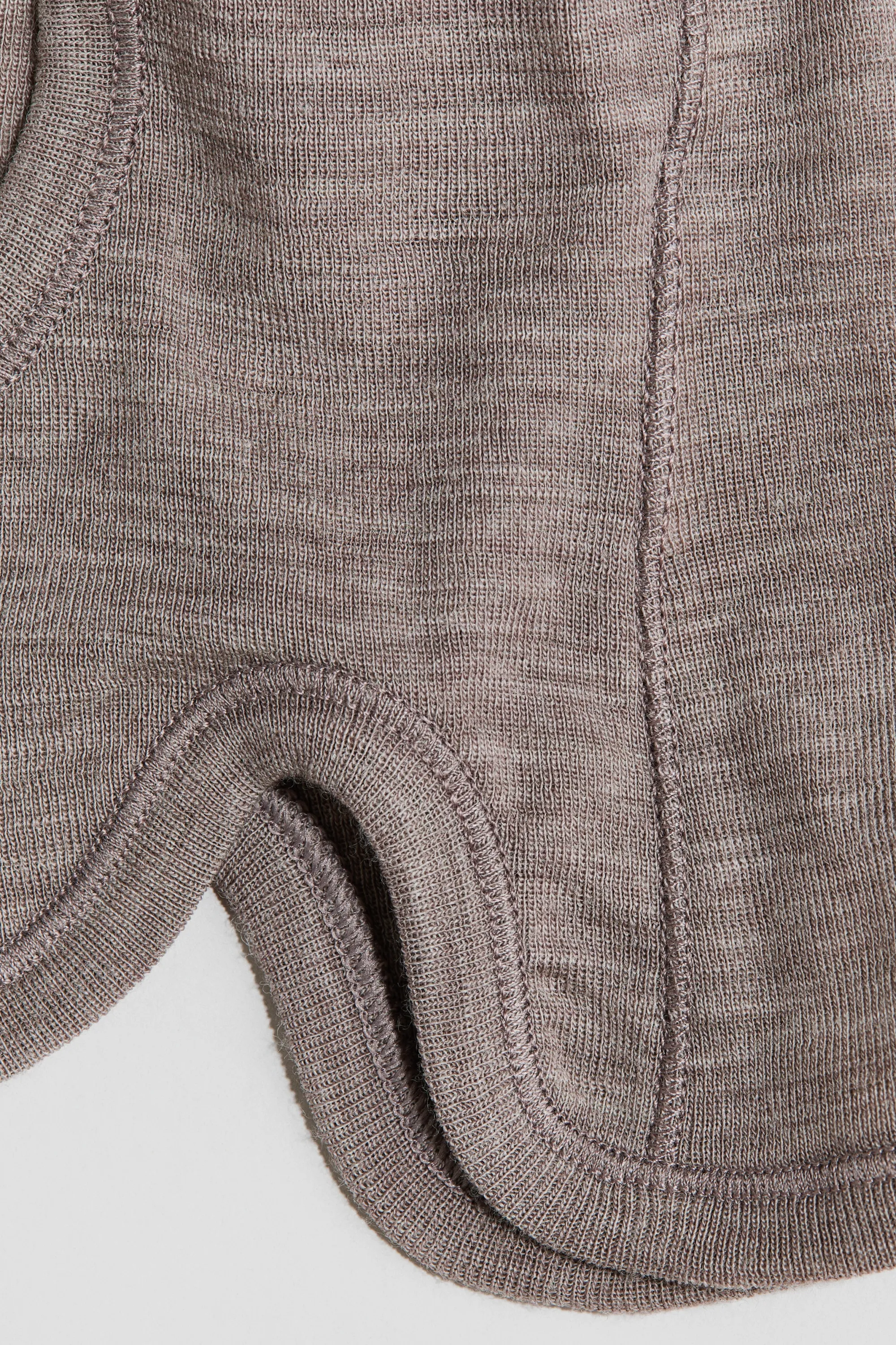 Cagoule en maille fine de laine mérinos - Beige foncé