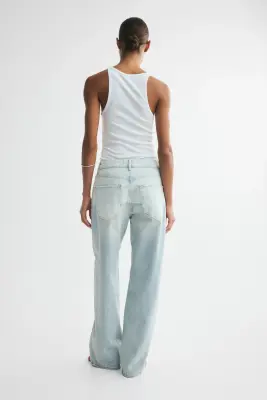 Straight Regular Waist Jeans - Bleu denim pâle/bleu denim — photo 3
