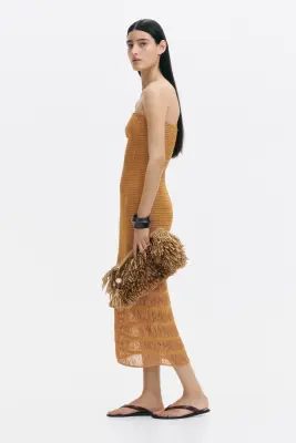 Robe bandeau façon crochet - Jaune — photo 2