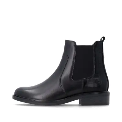 Bottines Remonte D2W78-00 Noires - Cuir Lisse Zip Talon Bloc Grande Pointure Femme — photo 2
