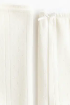 Pyjama en pointelle de coton - Crème — photo 4