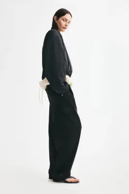 Pantalon à plis - Noir — photo 3