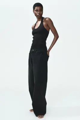 Top dos nu en coton - Noir — photo 3
