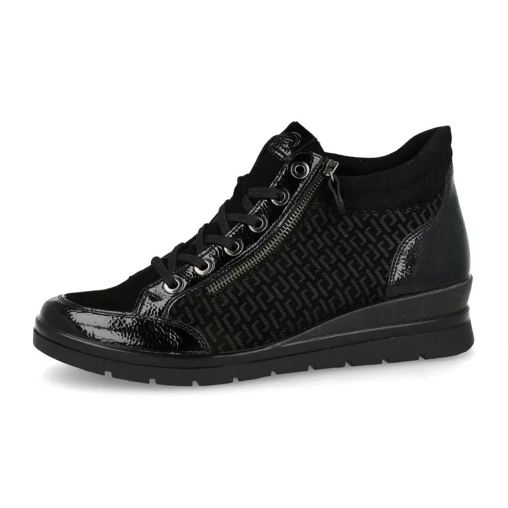 Bottines Remonte R0773-05 Noires - Lacets Grande Pointure Femme