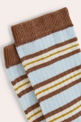 Chaussettes Ella rayures jaune et bleu — photo 4