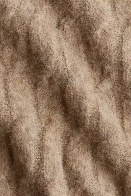 Pantalon en maille torsadée - Beige foncé chiné — photo 4