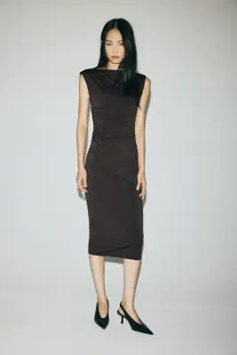 Robe à mancherons - Marron foncé — photo 1