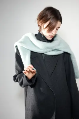 Manteau oversize en laine mélangée - Gris foncé — photo 2