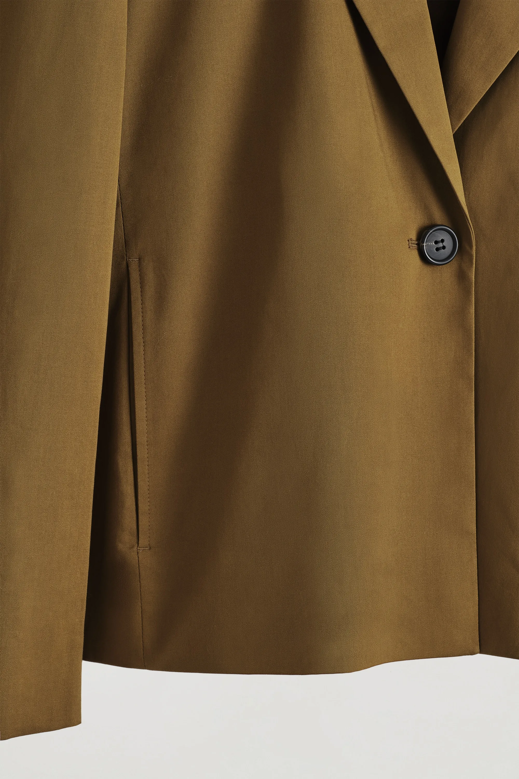 BLAZER À UN BOUTON EN COTON - BRUN