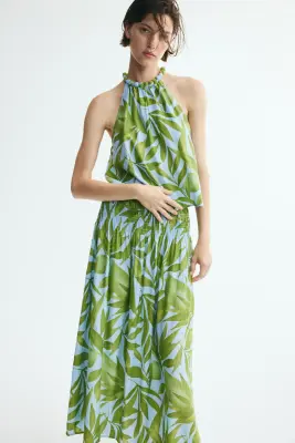 Top en maille texturée - Vert/feuilles — photo 1