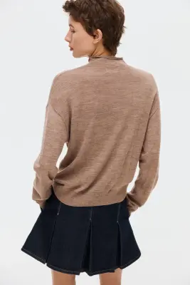 Gilet à col cheminée - Beige chiné — photo 3