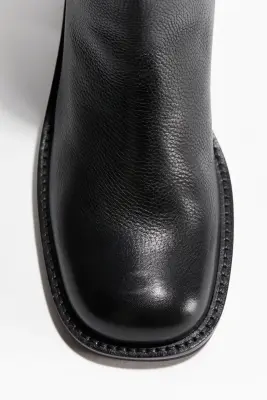 Bottes en cuir - Noir — photo 3