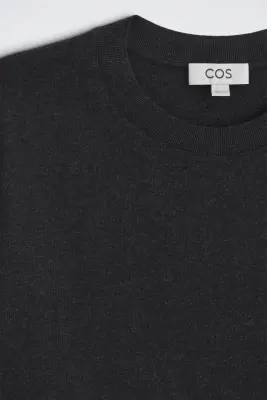 T-SHIRT SLIM EN JERSEY INTERLOCK DE MODAL - GRIS ANTHRACITE CHINÉ — photo 5