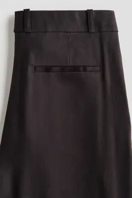 Pantalon chic Easy-care en lin mélangé - Marron foncé — photo 4