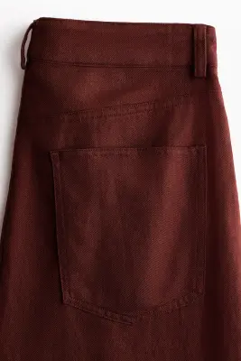Pantalon en lin mélangé - Marron foncé — photo 3