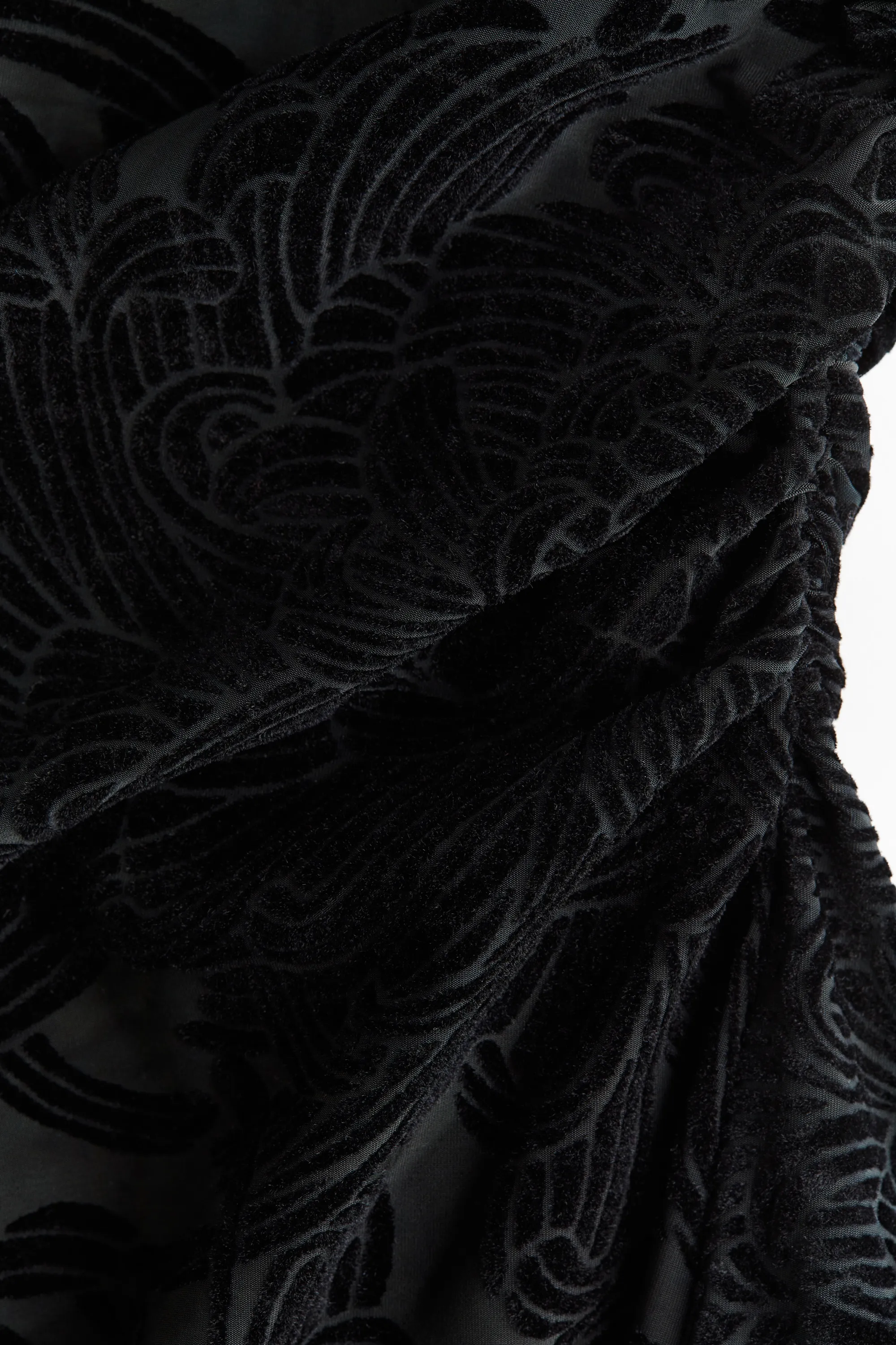 Robe à effet drapé avec col cheminée - Noir